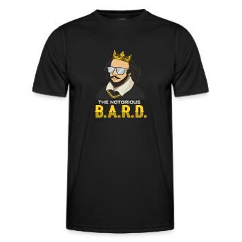 William Shakespeare avec couronne - T-shirt sport Homme - noir - Devant - AI Model Male 178 dark (178cm)