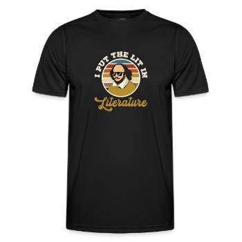 J’ai mis la lumière dans la littérature Shakespeare - T-shirt sport Homme - noir - Devant - AI Model Male 178 dark (178cm)