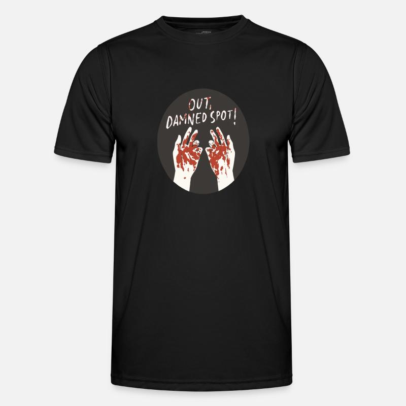 Macbeth Quote "From Damned Spot" Design Men's Functional T-Shirt