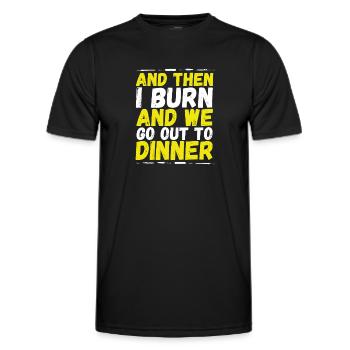 We go out to eat - Men's Functional T-Shirt - black - Front - AI Model Male 178 dark (178cm)