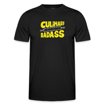 Kulinarische Badass küche - Männer Funktions-T-Shirt - Schwarz - Vorne - AI Model Male 178 dark (178cm)