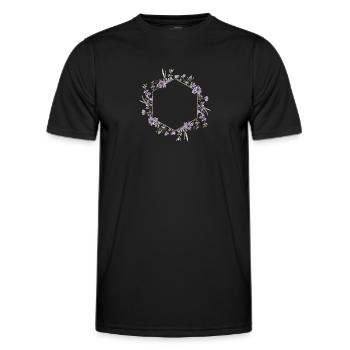 Lavendel I Team Braut Blumenkranz Hochzeit Boho - Männer Funktions-T-Shirt - Schwarz - Vorne - AI Model Male 178 dark (178cm)