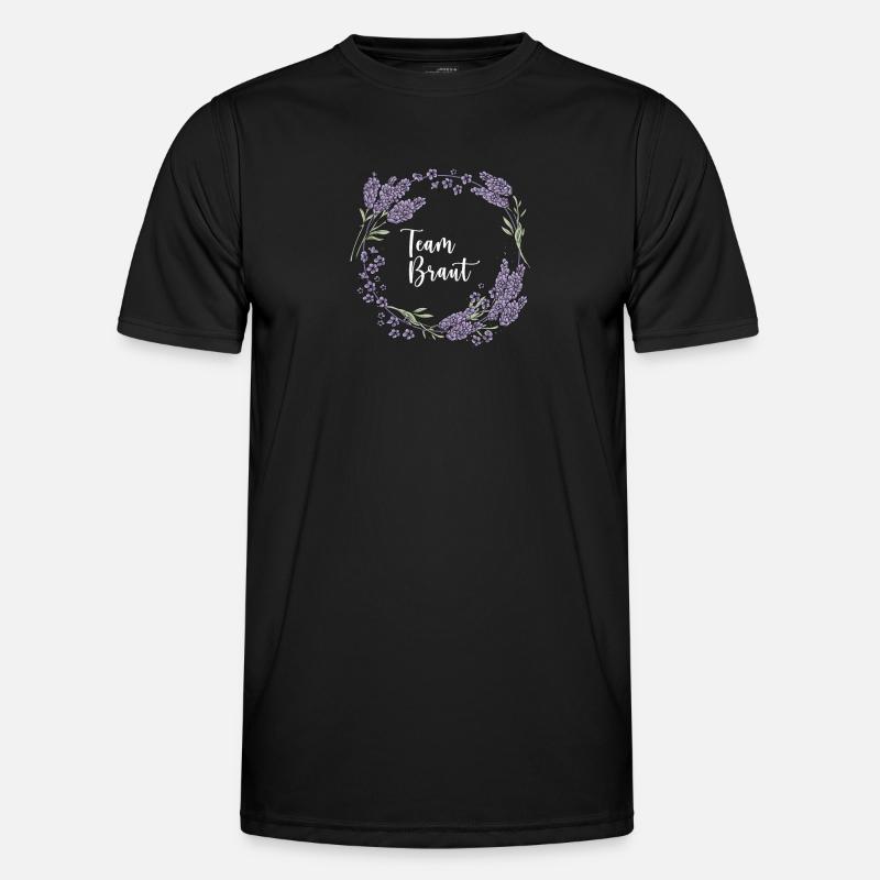 Lavender I Team Bride Flower Wreath Wedding Boho Men's Functional T-Shirt