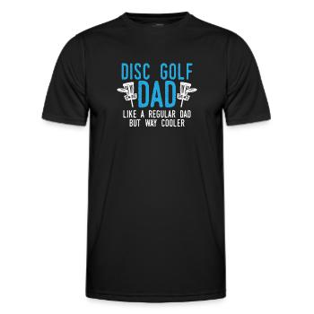 Disc golf father - Men's Functional T-Shirt - black - Front - AI Model Male 178 dark (178cm)