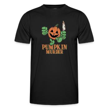 Greepy Pumpkin Murder Halloween Costume - Men's Functional T-Shirt - black - Front - AI Model Male 178 dark (178cm)