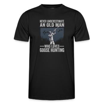 Never Underestimate An Old Man Who Loves Goose - Männer Funktions-T-Shirt - Schwarz - Vorne - AI Model Male 178 dark (178cm)