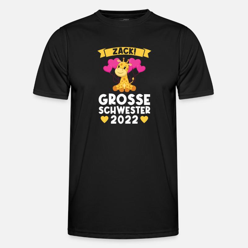 Schwestern Giraffe Grosse Schwester Geschenk - Männer Funktions-T-Shirt - Schwarz