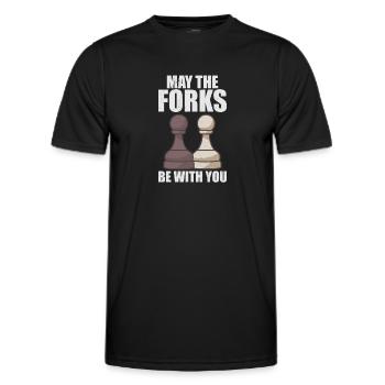 Chess Player Chess Board Chess Board Game - Men's Functional T-Shirt - black - Front - AI Model Male 178 dark (178cm)