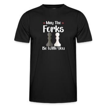 Chess Player Chess Board Chess Board Game - Men's Functional T-Shirt - black - Front - AI Model Male 178 dark (178cm)