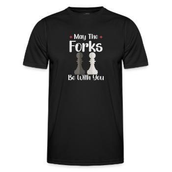 Chess Player Chess Board Chess Board Game - Men's Functional T-Shirt - black - Front - AI Model Male 178 dark (178cm)
