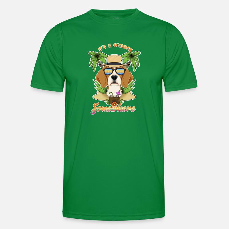 It Is 5 OClock Somewhere Drinking Beagle Männer Funktions-T-Shirt