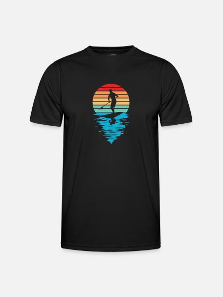Stand Up Paddling Vintage - Männer Funktions-T-Shirt - Schwarz
