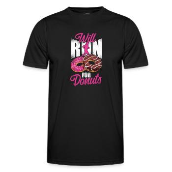 Running Runner Semi-Marathon Donut - T-shirt sport Homme - noir - Devant - AI Model Male 178 dark (178cm)