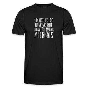 Hanging out with meerkats - Men's Functional T-Shirt - black - Front - AI Model Male 178 dark (178cm)