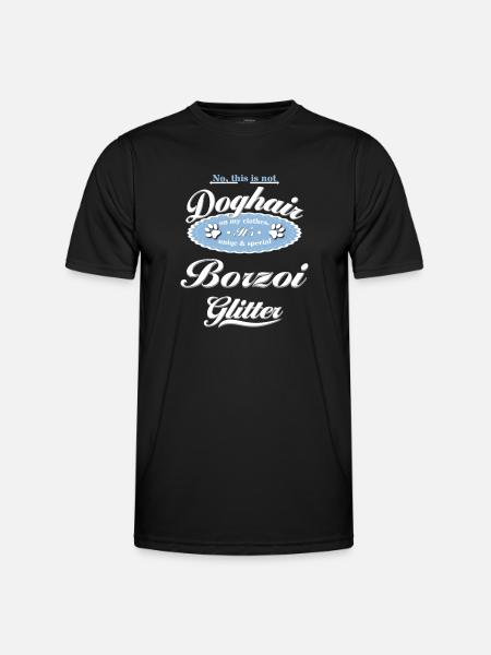 Dog glitter Borzoi - Men's Functional T-Shirt - black