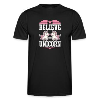 Belief in Unicorn Unicorn - Men's Functional T-Shirt - black - Front - AI Model Male 178 dark (178cm)