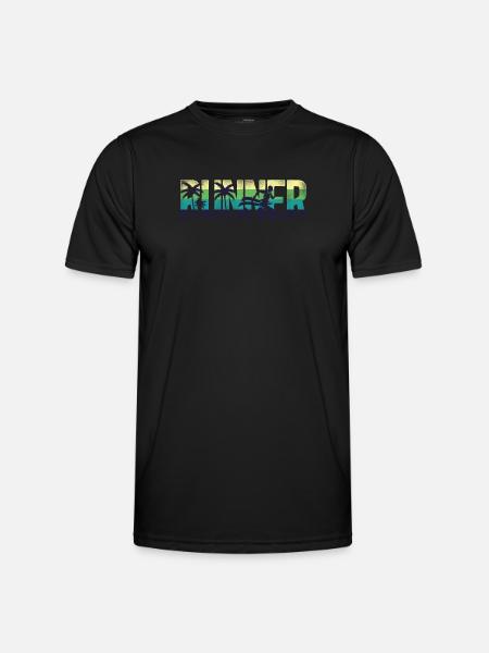 Running Runner Half Marathon Retro - Men's Functional T-Shirt - black