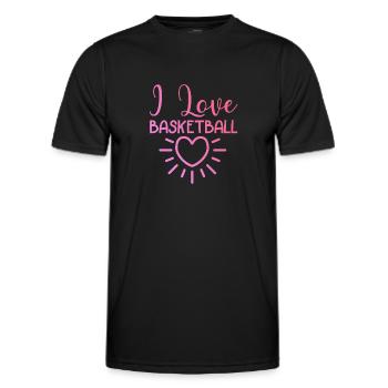 Ich liebe Basketball - Männer Funktions-T-Shirt - Schwarz - Vorne - AI Model Male 178 dark (178cm)