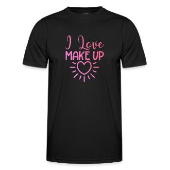 I love makeup - Men's Functional T-Shirt - black - Front - AI Model Male 178 dark (178cm)