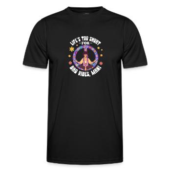 Hippie Peace Flower Power Love Frieden Geschenk - Männer Funktions-T-Shirt - Schwarz - Vorne - AI Model Male 178 dark (178cm)
