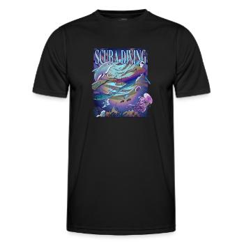 Apnea Diver Apnéiste Scuba Diver - T-shirt sport Homme - noir - Devant - AI Model Male 178 dark (178cm)