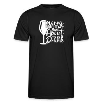 Cheerful, cheerful and immediately drunk - Men's Functional T-Shirt - black - Front - AI Model Male 178 dark (178cm)