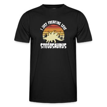 J’adore Stegosaurus - T-shirt sport Homme - noir - Devant - AI Model Male 178 dark (178cm)