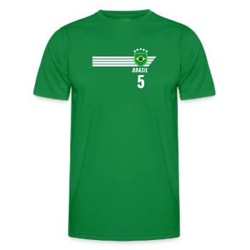 Brazil Brazilian Seleção Football Fan Jersey - Men's Functional T-Shirt - kelly green - Front - AI Model Male 178 dark (178cm)