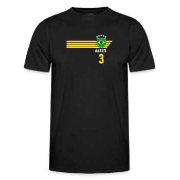 Brazil Brazilian Seleção Football Fan Jersey - Men's Functional T-Shirt - black - Front - AI Model Male 178 dark (178cm)
