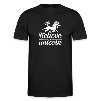 Belief in Unicorn Unicorn - Men's Functional T-Shirt - black - Front - AI Model Male 178 dark (178cm)