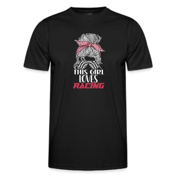 Racing Race Sunglasses Girl This - Men's Functional T-Shirt - black - Front - AI Model Male 178 dark (178cm)