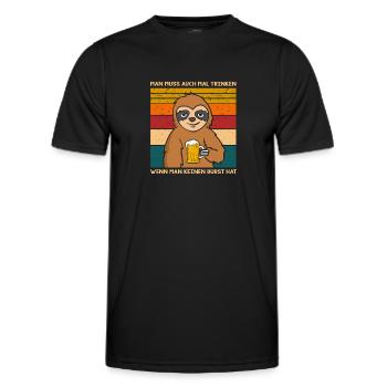 Vous devez également boire si vous n’avez pas soif - T-shirt sport Homme - noir - Devant - AI Model Male 178 dark (178cm)