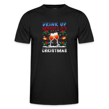 Breaking a funny grimace Christmas Design - Men's Functional T-Shirt - black - Front - AI Model Male 178 dark (178cm)