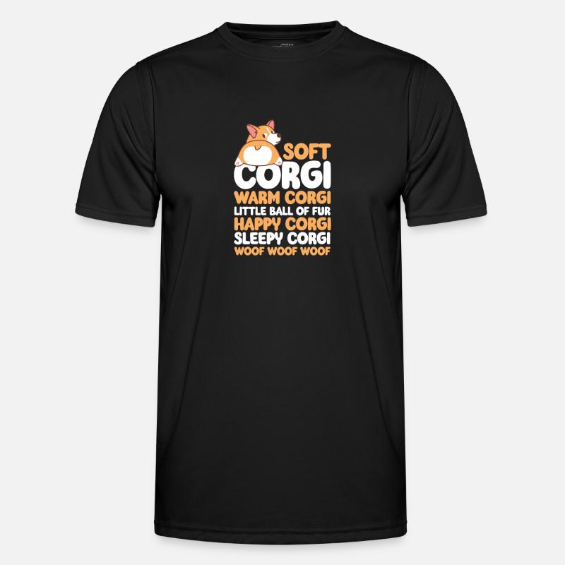 Corgi - Männer Funktions-T-Shirt - Schwarz