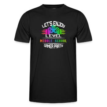 Level MIDDLE SCHOOL keep calm and game on - Men's Functional T-Shirt - black - Front - AI Model Male 178 dark (178cm)