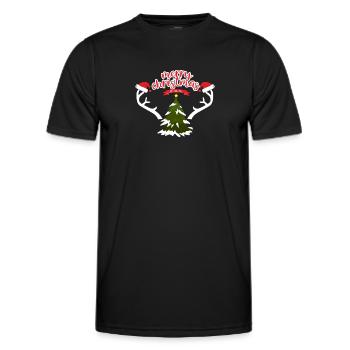 Joyeux Noël Norvégien Motif - T-shirt sport Homme - noir - Devant - AI Model Male 178 dark (178cm)