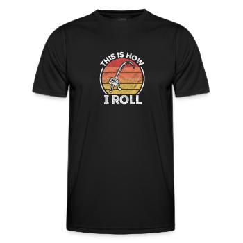 Angler - Männer Funktions-T-Shirt - Schwarz - Vorne - AI Model Male 178 dark (178cm)