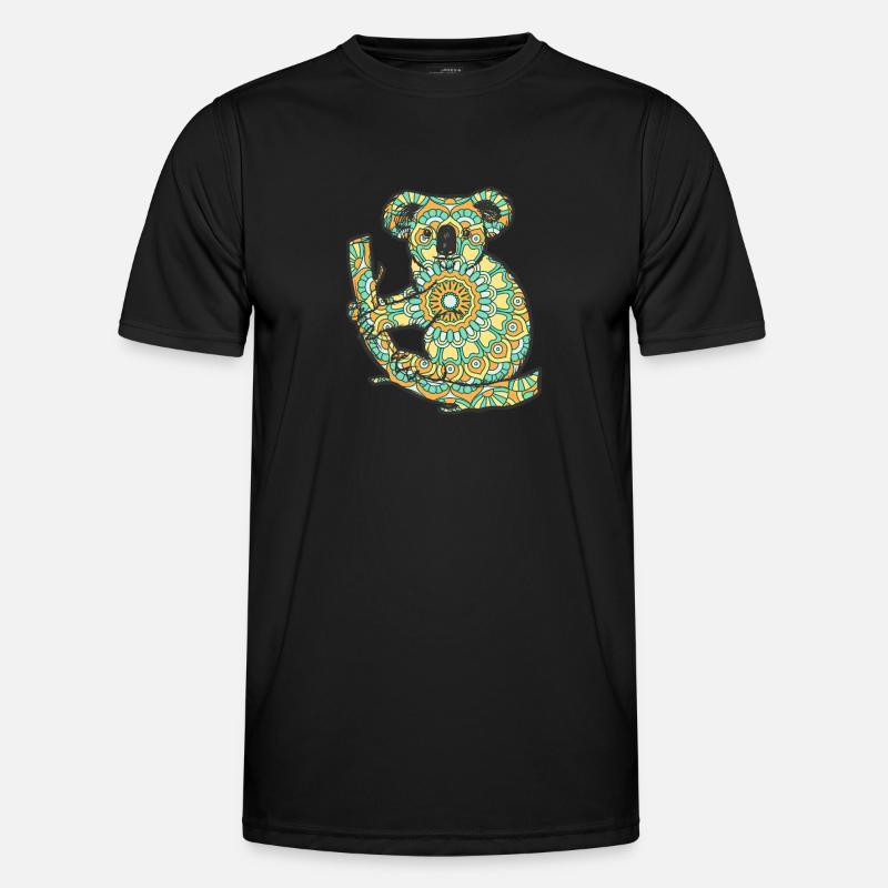 Mandala Koala Geometry Pattern - Men's Functional T-Shirt - black
