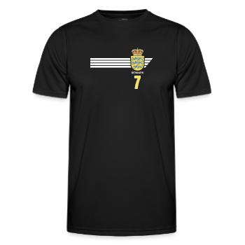 Danemark Football Armoiries danoises Drapeau Dynamite - T-shirt sport Homme - noir - Devant - AI Model Male 178 dark (178cm)