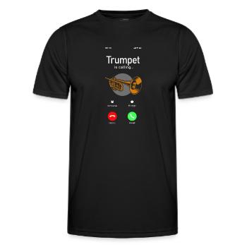 Affichage du téléphone trumpet player - T-shirt sport Homme - noir - Devant - AI Model Male 178 dark (178cm)