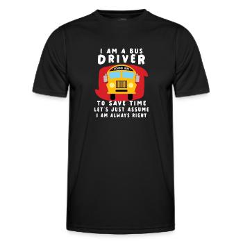Funny School Bus Driver Appreciation anniversary - Männer Funktions-T-Shirt - Schwarz - Vorne - AI Model Male 178 dark (178cm)