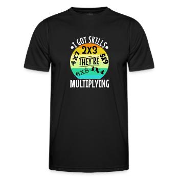 J’ai acquis des compétences qu’ils multiplient - T-shirt sport Homme - noir - Devant - AI Model Male 178 dark (178cm)