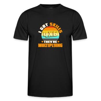 J’ai acquis des compétences qu’ils multiplient - T-shirt sport Homme - noir - Devant - AI Model Male 178 dark (178cm)