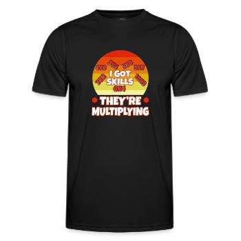 J’ai acquis des compétences qu’ils multiplient - T-shirt sport Homme - noir - Devant - AI Model Male 178 dark (178cm)