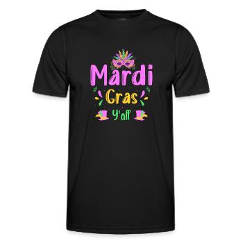 Mardi Gras Costume Mask - Men's Functional T-Shirt - black - Front - AI Model Male 178 dark (178cm)