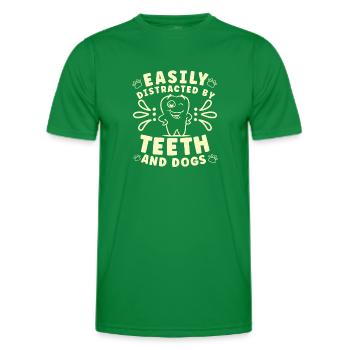 Dentist Dental Hygienist Gift Idea: Forbidden Love - Men's Functional T-Shirt - kelly green - Front - AI Model Male 178 dark (178cm)