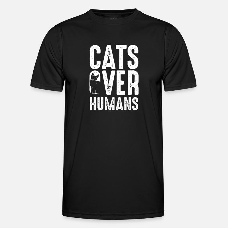 Cats Always People - Men's Functional T-Shirt - black