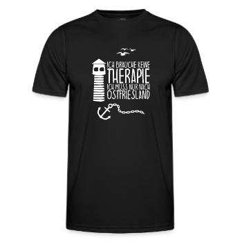 Ich brauche keine Therapie OSTFRIESLAND - Männer Funktions-T-Shirt - Schwarz - Vorne - AI Model Male 178 dark (178cm)