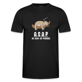 A.S.A.P. As Slow As Possible Faultier - Männer Funktions-T-Shirt - Schwarz - Vorne - AI Model Male 178 dark (178cm)