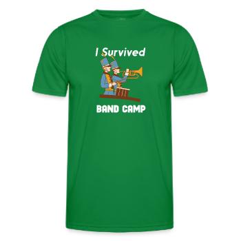 Marching Band Clarinetist School Rehearsal Music - Men's Functional T-Shirt - kelly green - Front - AI Model Male 178 dark (178cm)